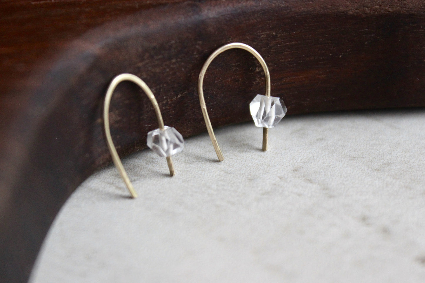 Herkimer Diamond Arc Earrings - Designed By Lei