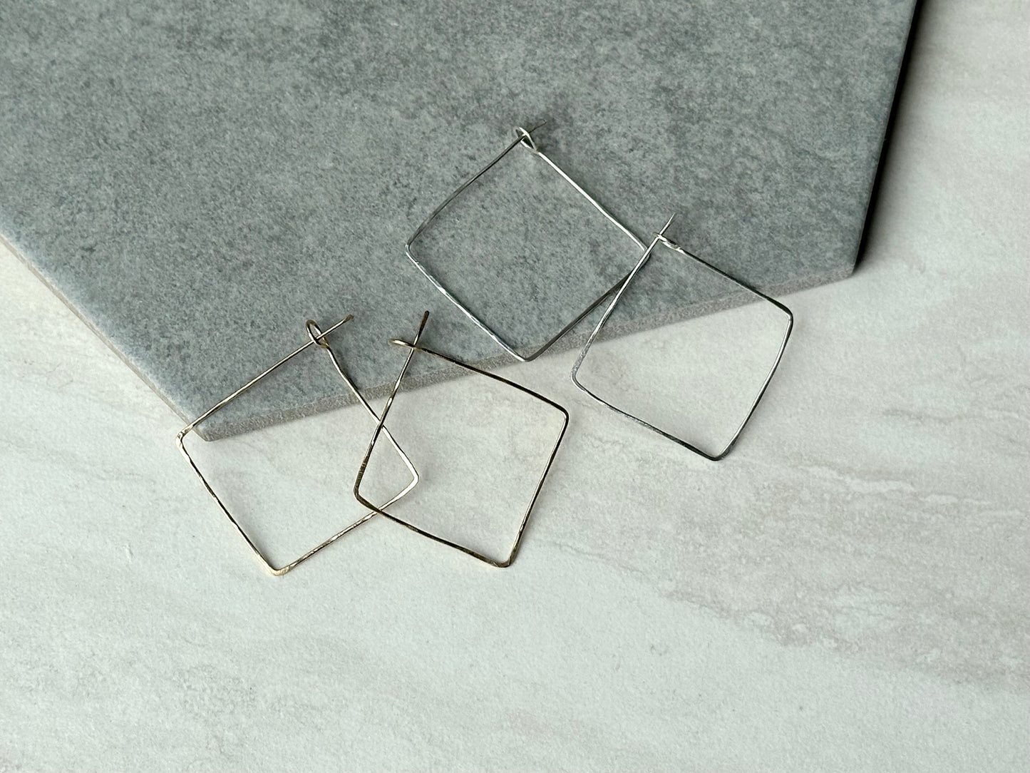 Minimalist Square Hoops