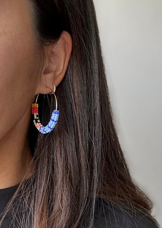 Handwoven Beaded Hoop Earrings