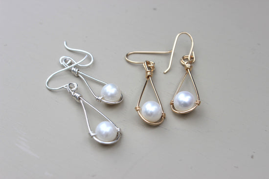 Pearl Drop Earrings - Designed By Lei
