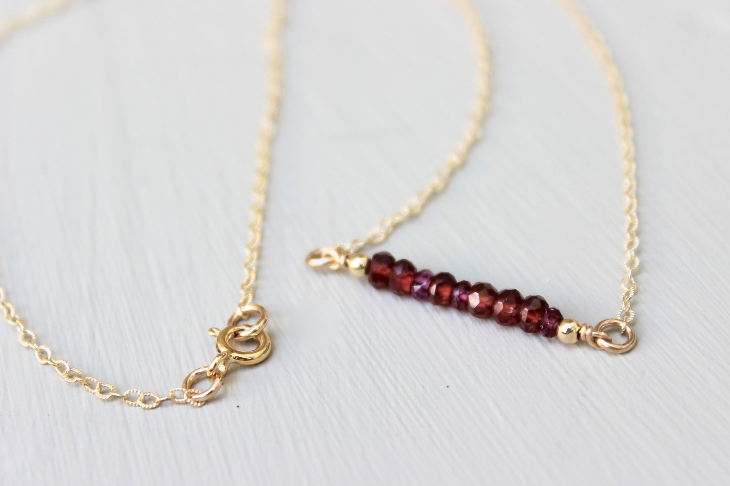 Garnet Bar Necklace - Designed By Lei