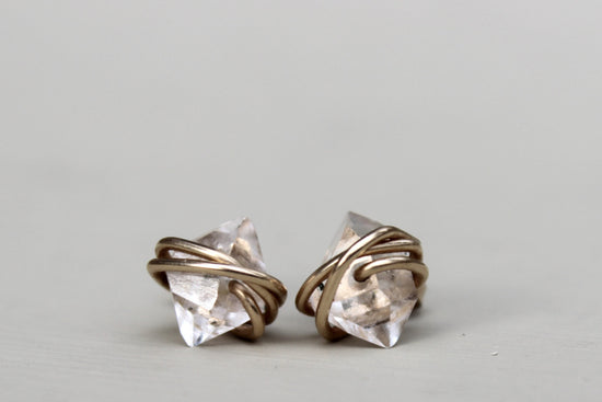 Load image into Gallery viewer, Herkimer Diamond Earrings - Designed By Lei
