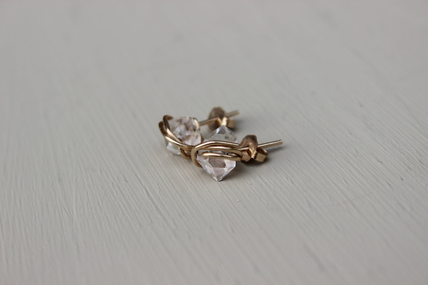 Load image into Gallery viewer, Herkimer Diamond Earrings - Designed By Lei

