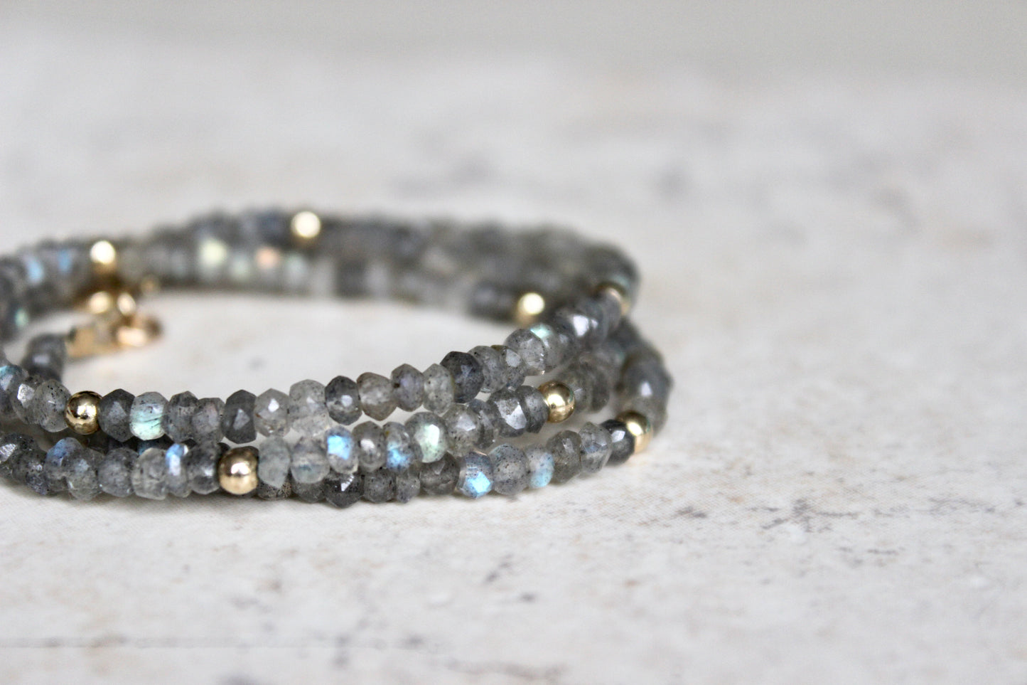 Beaded Labradorite Necklace Designed By Lei
