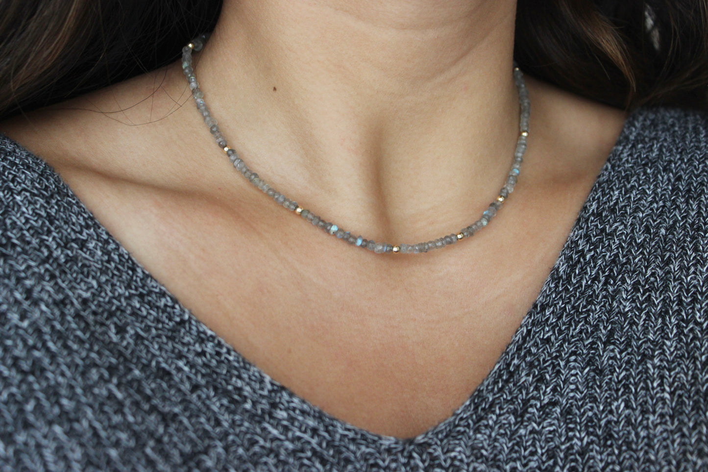 Beaded Labradorite Necklace - Designed By Lei